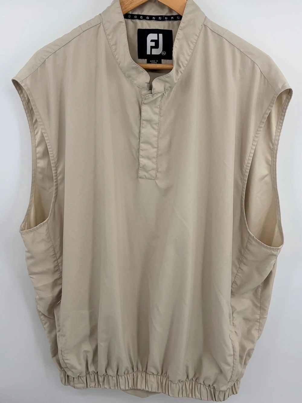 FootJoy khaki sleeveless 1/4 snap closure pullover vest athletic golf men’s XL